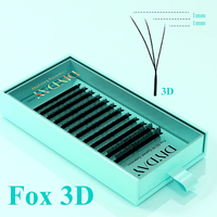 DIYDAY Renard 3D Extension de Cils Fluffy en Forme de W Wispy Faux Cils de Vison Oeil de Chat Longue Queue Volume Naturel Cils de Renard