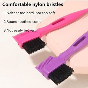 Peigne à cheveux imperméable double face en ABS avec poils pour le contrôle des bords, brosse à sourcils 3-en-1, vente en gros - Product Image 3
