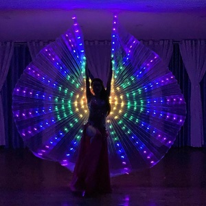 <span class=keywords><strong>Ali</strong></span> Dorate Luminose a LED per Danza del Ventre, Mantello a Farfalla, Accessori per Spettacoli di Halloween e Natale, Costume per Feste in Fibra di Poliestere - Product Image 2