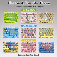 Clavier Fidget à 26 touches avec boutons tactiles lumineux et non lumineux, motifs sur le thème des animaux, options sac OPP et boîte de présentation