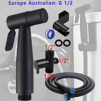 Ensemble de pulvérisateur de bidet portatif en acier inoxydable pour musulmans, avec robinet, design portable, installation monotrou, douche à eau froide pour salle de bain
