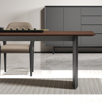 Ensemble de table à thé chinoise au design moderne en bois massif avec nouveau mobilier de bureau commercial grande table longue nouveau design pieds en métal