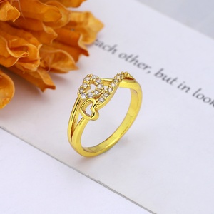 Anillo de Boda JXX de Latón Chapado en Oro de 14k y 24k con Diseño Único y Moderno para Mujer, Anillo Hueco Elegante - Product Image 3