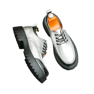 <span class=keywords><strong>Scarpe</strong></span> Oxford da <span class=keywords><strong>Uomo</strong></span> in PU Argento Metallizzato, con Lacci e Suola Spessa, Eleganti <span class=keywords><strong>per</strong></span> Feste e Cerimonie - Product Image 1