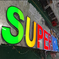 Lettres lumineuses en acrylique 3D personnalisées avec LED RVB colorées, avec télécommande pour la publicité extérieure, les fêtes, les magasins, les panneaux d'affichage