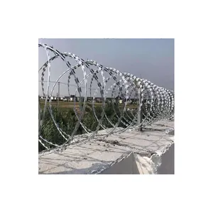 High Quality Finest Price Per Roll Fence Farm Electrified Concertina Hot Dipped Galvanized Clips Razor Barbed Blade Wire CN;HEB