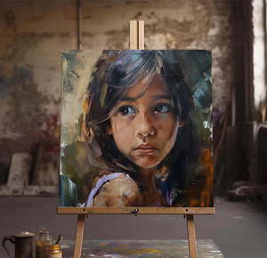 Peinture de portrait à partir de <span class=keywords><strong>photo</strong></span>, <span class=keywords><strong>peinte</strong></span> à la main à l'huile <span class=keywords><strong>sur</strong></span> <span class=keywords><strong>toile</strong></span> - Cadeau personnalisé pour enfant, famille, mariage - Impressionniste texturé - Product Image 3
