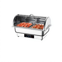 Yolecen – Bain-marie électrique exclusif transfrontalier en acier inoxydable avec affichage numérique et couvercle à bascule pour maintien au chaud
