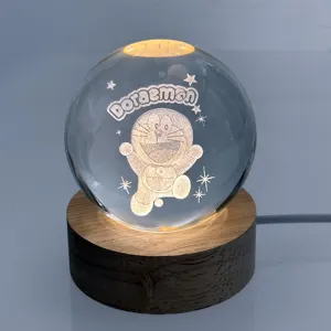 生日礼物发光饰品定制雕刻图片创意夜光水晶球