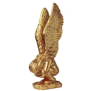 Reçine altın melek redemption heykeli ev masası masa dekorasyon