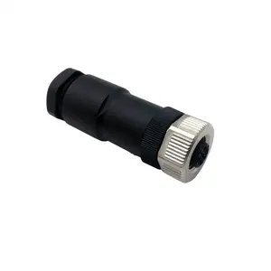 SVLEC M12 4 Pin Field Wireable Female Connector Straight S Coded M12 Copper Round Plug Connector