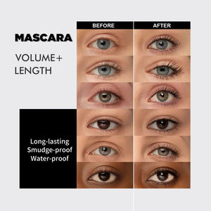 Mascara 4D pour sourcils <span class=keywords><strong>et</strong></span> <span class=keywords><strong>cils</strong></span> de marque propre, fibre brune, cire à l'eau, mascara végétarien noir - Product Image 4