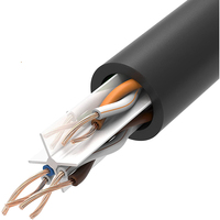 Câble réseau intérieur non blindé HOTION 26AWG CCA RJ45 Plug Cat6 UTP 8 conducteurs, gaine en PVC noir, cordon de raccordement Ethernet