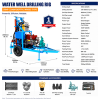Machine de forage de puits d'eau hydraulique diesel CE de petite taille 35 CV, équipement pour puits profonds de 150 mètres pour l'irrigation agricole