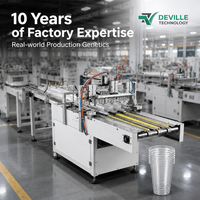 Machines industrielles multifonctionnelles de comptage et d'emballage de gobelets jetables pour la production de vaisselle en PET et PP
