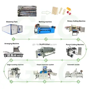 Wood stick making machine wooden tongue depressor machine slice rotary cutting machine