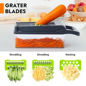 14sets Household Kitchen Mandoline <b>Vegetable</b> <b>Cutter</b> Set with Container and Handle ABS & Stainless Steel - Product Image 2