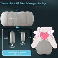 Oreiller érotique gonflable Kamasutra pour couple et menottes pour mains/pieds (y compris pinces) avec stimulation silencieuse pour bondage SM