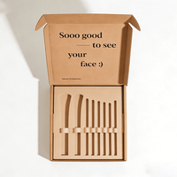 Boîte d'expédition personnalisée en carton kraft pour ensemble de pinceaux de maquillage, emballage avec logo imprimé offset pour outils de beauté et cosmétiques