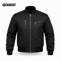 Blouson Bomber Homme Noir Tactique avec Multiples Poches Zippées, Broderie Personnalisée, Vêtement d'Extérieur Streetwear – Vente en Gros