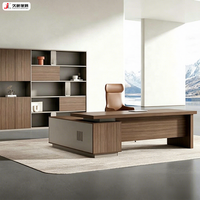 Table de bureau de direction de luxe JIUSHUN, mobilier commercial moderne, bureau en forme de L pour PDG