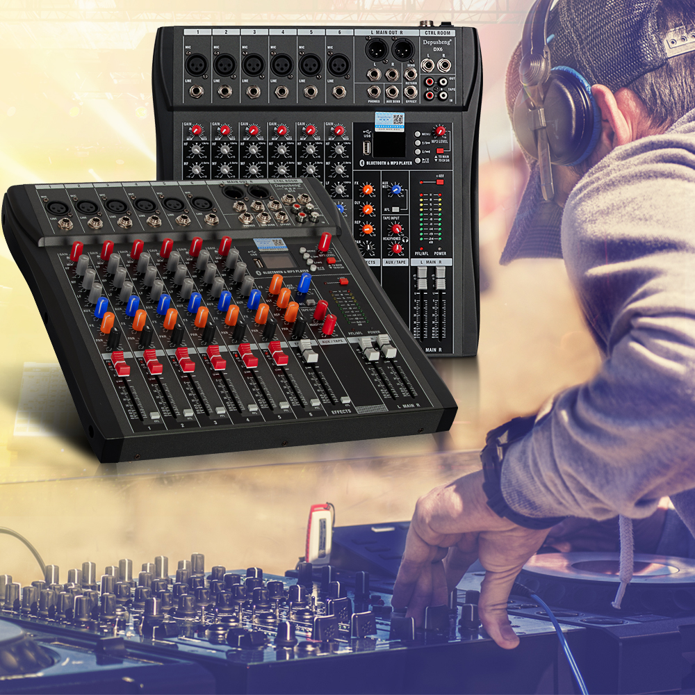 DepushengDX6プロフェッショナル6ウェイミキシングコンソール