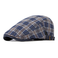 Gorra plana a cuadros de algodón para hombre, gorra clásica para Conductor de hiedra, sombrero plano con patrón a cuadros, gorra de estilo irlandés tradicional, sombrero plano a cuadros