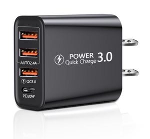 Wholesale 12W 4-Port <b>USB</b> A Type-<b>C</b> Wall Charger PD Quick Charge 3.0 Power for Mobile Phone US EU <b>Plug</b> <b>Adapter</b> - Product Image 5