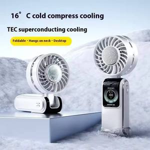 Costum Portable Rechargeable <b>Mini</b> <b>USB</b> <b>Fan</b> Design Digital Display Portable Neck Digital Folding <b>Mini</b> <b>Fan</b> for Home Car Use Outdoor - Product Image 1