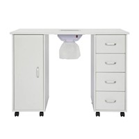 Espace de travail professionnel pour les ongles avec armoire de rangement et aspirateur de poussière, table de manucure