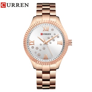 นาฬิกาข้อมือแฟชั่นผู้หญิง CURREN 9009 แบรนด์ดังหรูหรา สายสแตนเลส สไตล์คลาสสิก ของแท้ - Product Image 1