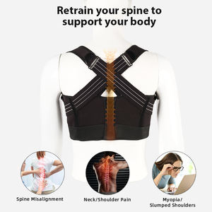 Redresseur de dos et d'épaules, soutien de la colonne vertébrale, soulagement de la douleur, respirant, réglable, durable, élastique, confortable, pour une meilleure posture - Product Image 4