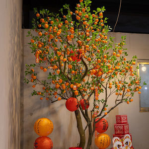ต้นไม้ผลส้มเทียมประดับทับทิมสไตล์จีนในร่มใหม่เป็นมิตรต่อสิ่งแวดล้อมขอให้ปีใหม่ขอบคุณพระเจ้า - Product Image 4