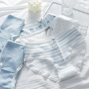 Slip in cotone a pois per ragazze e giovani donne, a vita media, con stampa carina, a triangolo, morbidi e traspiranti, per uso quotidiano. - Product Image 6