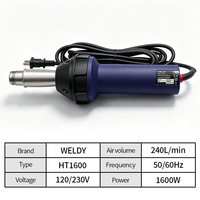 Pistolet de soudage à air chaud Weldy HT1600 HT1600D 1600W 1.6Kw 230V 120V avec affichage numérique, extrudeuse à superposition, léger et réglable pour PVC