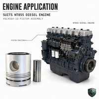 Kit de piston 4914564 pour moteur diesel Cummins NT855, pièces de révision, ensemble piston avec axe et bague de retenue