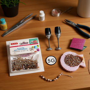 Cuentas de Resina Ilan de 3mm Color Champán 5g para Fabricación de Joyería DIY - Product Image 3