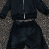 Ensemble survêtement molletonné respirant en tissu éponge 500 GSM, imprimé sur mesure OEM, coupe oversize ample, style streetwear sportswear rétro