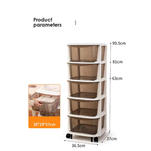 ล้อลิ้นชักเก็บของพลาสติกอเนกประสงค์เป็นมิตรต่อสิ่งแวดล้อมมีความโปร่งใสมีหลายชั้นห้องครัวห้องน้ำ - Product Image 4