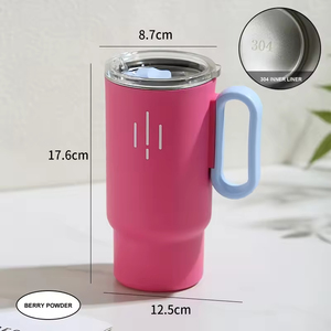 แก้วกาแฟแบบพกพา ผนังสองชั้น แสดงอุณหภูมิ พร้อมไฟ LED เป็นมิตรกับสิ่งแวดล้อม ทำจากสแตนเลส เก็บความร้อน สำหรับแคมป์ปิ้ง รุ่นสมาร์ท - Product Image 4