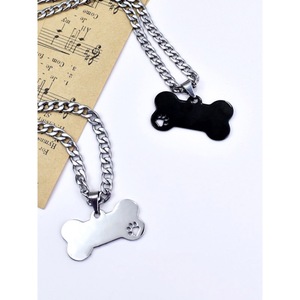 Cyberpunk Bone <b>Dog</b> <b>Tag</b> Titanium Steel Choker Necklace O Shaped <b>Chain</b> Personality Fashion Accessory - Product Image 3