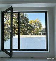 Fenêtre à battant en alliage d'aluminium à rupture de pont thermique certifiée CE, verre trempé en acier inoxydable, insonorisée pour maison, villa, appartement