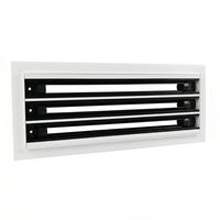 Grille de Diffusion d'Air Linéaire sur Mesure, Longueur Personnalisée, Forme Griffe Encadrée, pour Retour d'Air Centralisé AC, à Lamelles, pour Systèmes CVC