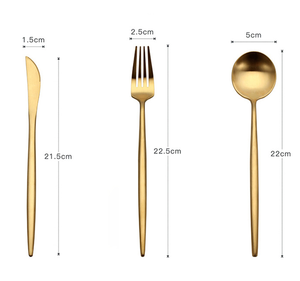 DFL0317 Portugal Juego de Cubiertos de Acero Inoxidable 304, Cuchillo para Carne, Tenedor, Cuchara, Juego de Cuatro Piezas de Cubiertos Occidentales, Cuchara para Postre, Tenedor, Cuchillo - Product Image 5