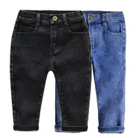 Новинка 2021, детские модные однотонные джинсы, длинные брюки, брюки для мальчиков, Классические джинсовые брюки, джинсы для маленьких девочек, осенняя одежда
