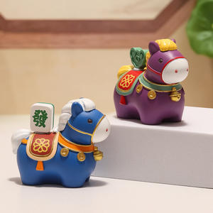 Ornements créatifs en résine Mascotte Cheval de l'Année, Fabriqués en Chine, pour la décompression amusante, jouet de <span class=keywords><strong>bureau</strong></span>, cadeaux d'anniversaire - Product Image 2