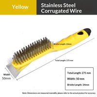 Brosse métallique en acier inoxydable avec manche en plastique, pour le nettoyage industriel des métaux, l'élimination de la rouille, des hottes de cuisine, des barbecues et des grilles, multi-usages