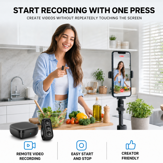 Wireless Smart Ring Remote Camera Photography Video Recording Music Switch Page Turning for Mobile Devices