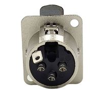 Conector XLR hembra de 3 pines para montaje en panel de pared, conector XLR de 3 vías, toma hembra XLR de 3 pines, toma hembra XLR para montaje en panel