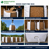 Sac de stockage de bois de chauffage géant en gros, sac FIBC ventilé de 1000 kg, robuste, traité anti-UV, réutilisable, pour approvisionnement en vrac, Saco De Lena